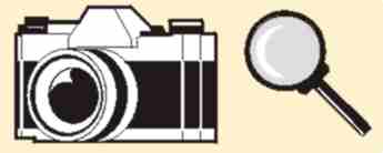 Lupe und Kamera